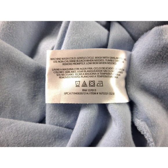 Orvis T-Shirt Top Blouse Women's Large Light Blue V-Neck 3/4 Sleeve Pima Cotton - Picture 7 of 11